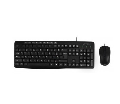 Kit Teclado y Mouse ACTECK MK225, AC-929813 Estándar, 105 teclas, Negro,1000 DPI