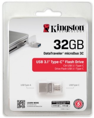 *Memoria MicroDuo Kingston Technology DTDUO3C/32GB , Gris, 32 GB