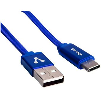 Cable USB Tipo C VORAGO 1 mt carga rapida Azul