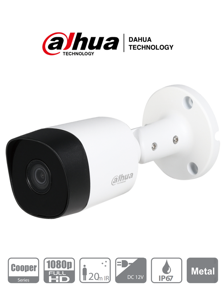 Camara Bala HDCVI Dahua Technology HAC-B2A21, Exterior, 1080p (2MP), 20 m, 3.6 mm, Metal