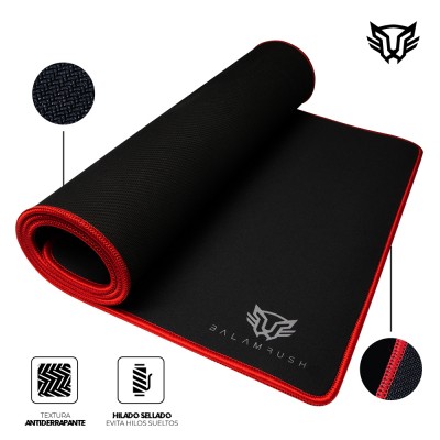 Mousepad GAMER BALAM RUSH 90x40x0.4 CM Negro y Rojo Antiderrape NAROK ONE MP750