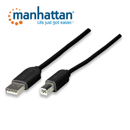 Cable USB A-B 1.8MTS. Manhatan MOD. 342650 negro 