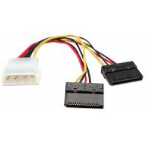 CABLE ALIMENTACION DIVISOR Y CABL SATA 0.15M X2 MOLEX 4 PINES