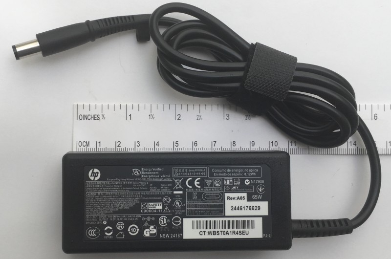 HP ORIGINAL AC ADAPTER, 18.5V, 3.5A, TIP 7.4*5.0, 65W