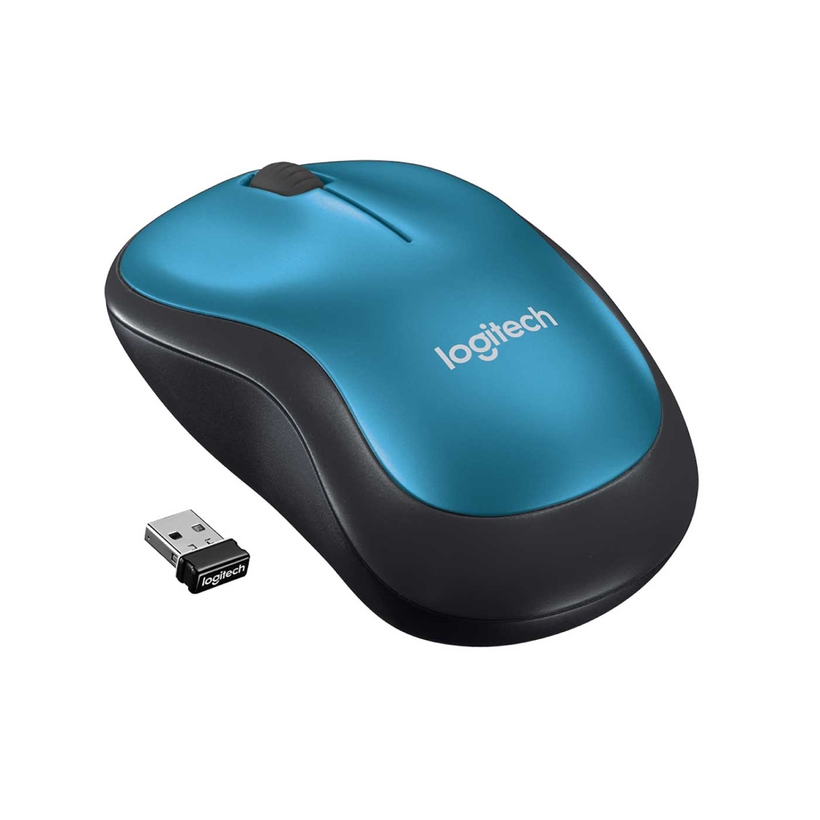 Mouse Inalambrico Logitech M185 azul/negro 