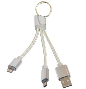 Cable USB 2 en 1 Micro USB / Lightning 15cm Ovaltech 