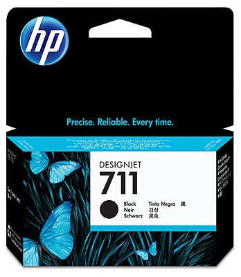 Cartucho HP 711, Negro, Inyección de tinta, HP, Caja (CZ129A)