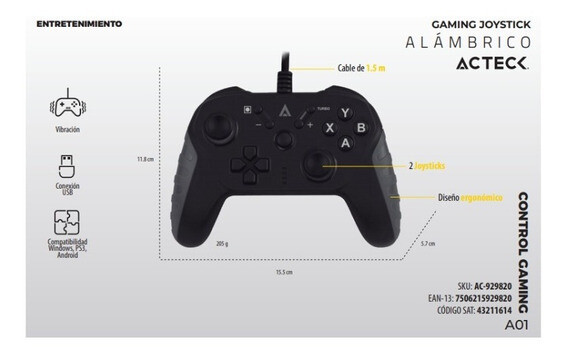 Control ACTECK G100, Windows, Android TV box, PS3