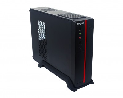 Gabinete Evotec Slim EV-1011 600W Mod.viena Negro /rojo 