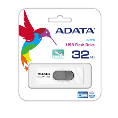 Memoria USB ADATA UV220, Color blanco, 32 GB, USB 2.0